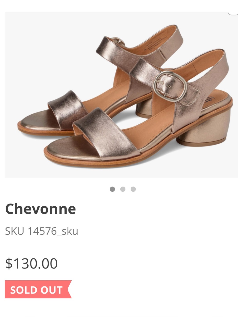 Sofft Chevonne Metallic Bronze Slingback Sandal Size 7